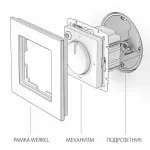 Терморегулятор электромеханический для теплого пола Werkel черный W1151108 от ImperiumLoft