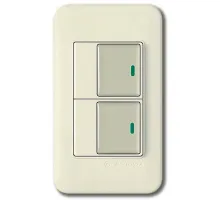 Выключатель двухклавишный с подстветкой Imex 70 Wide Delux Gold WSN 0225G Цвет арматуры коричневый