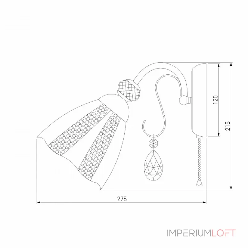 Бра Eurosvet Floranse 30155/1 античная бронза