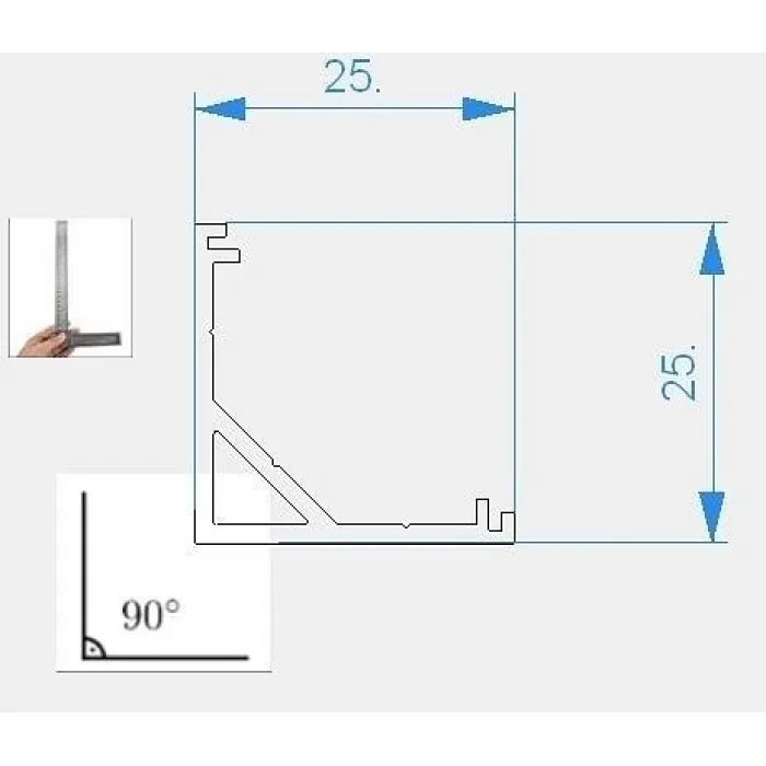 Профиль накладной  Deko-Light AV-03-12 970434 Цвет арматуры серебро от ImperiumLoft