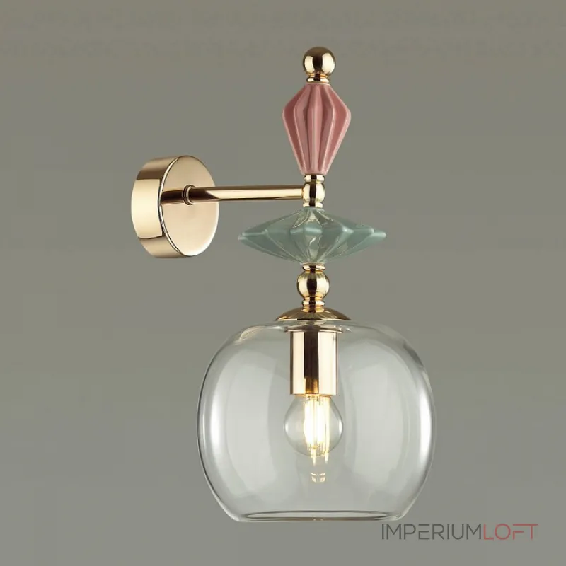 Бра Odeon Light Bizet 4855/1WB Цвет плафонов прозрачный Цвет арматуры золото Бра Odeon Light Bizet 4855/1WB Цвет плафонов прозрачный Цвет арматуры золото