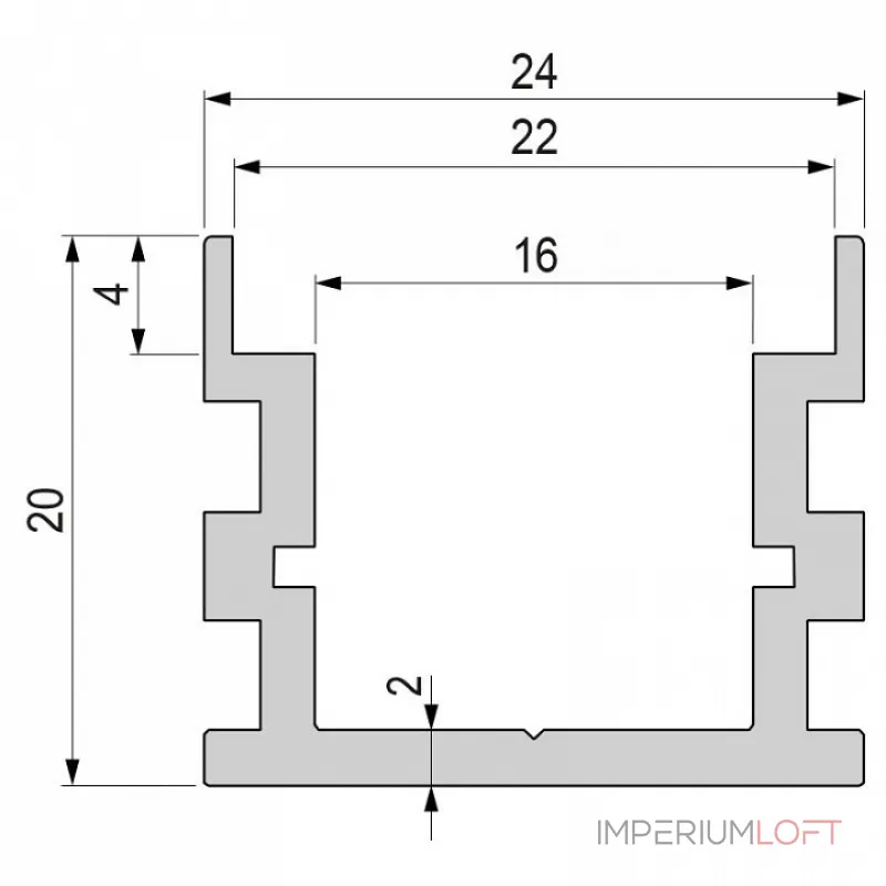 Профиль накладной  Deko-Light U-high 970741 Цвет арматуры серебро