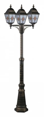 Фонарный столб Arte Lamp Berlin A1017PA-3BN Цвет арматуры золото Цвет плафонов разноцветный