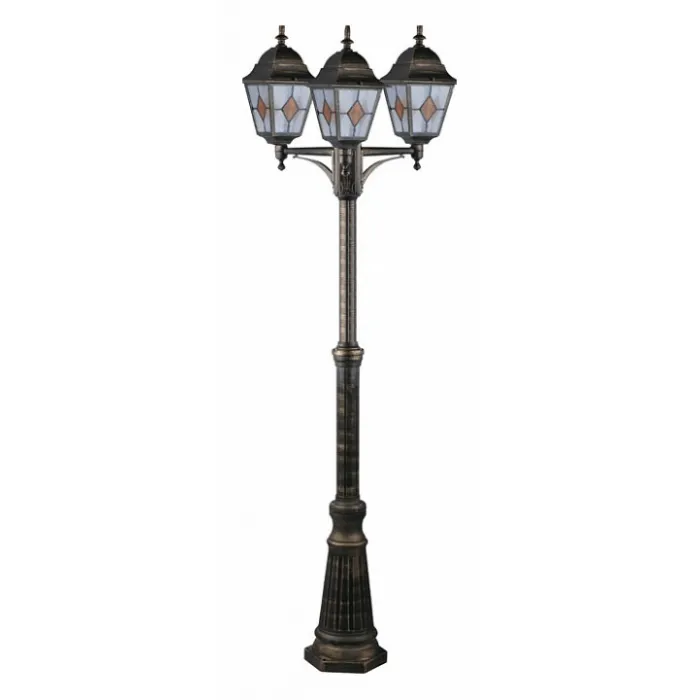 Фонарный столб Arte Lamp Berlin A1017PA-3BN Цвет арматуры золото Цвет плафонов разноцветный от ImperiumLoft