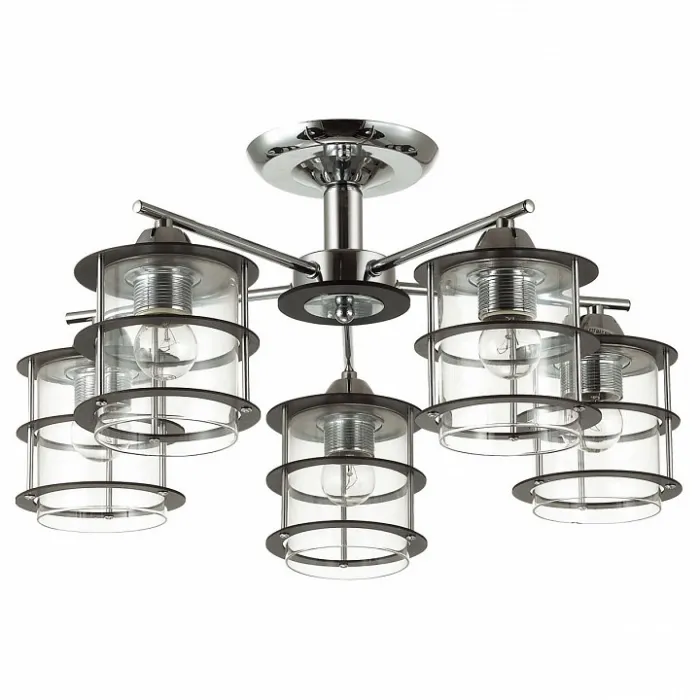 Светильник на штанге Lumion Rotondum 3504/5C Цвет арматуры хром Цвет плафонов прозрачный от ImperiumLoft