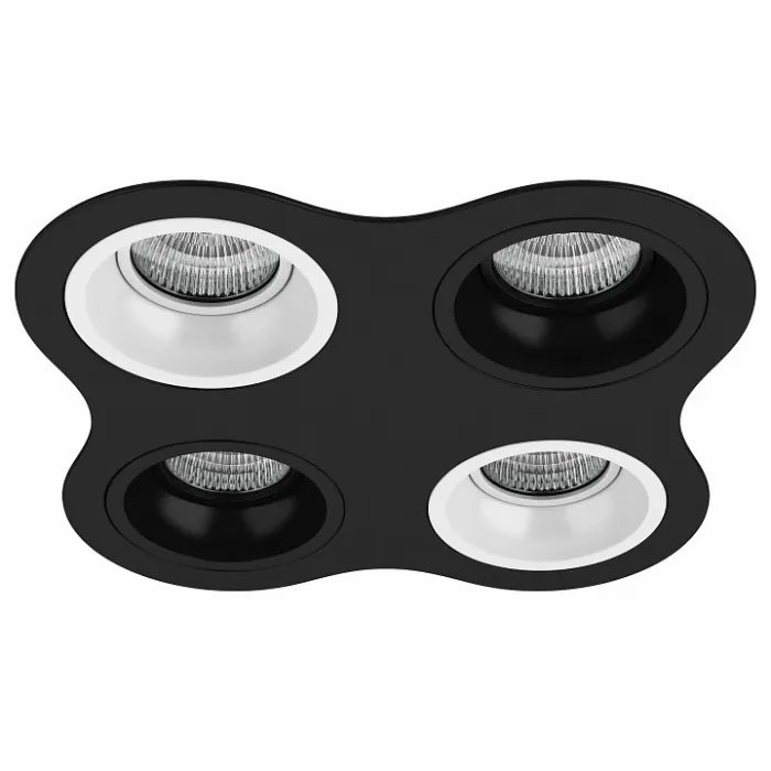Встраиваемый светильник Lightstar Domino D64706070607 цвет арматуры черно-белый от ImperiumLoft