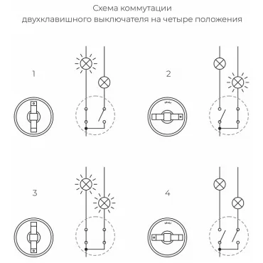 Выключатель на 4 положения двухклавишный без рамки Werkel Ретро бронзовый W5720012 от ImperiumLoft