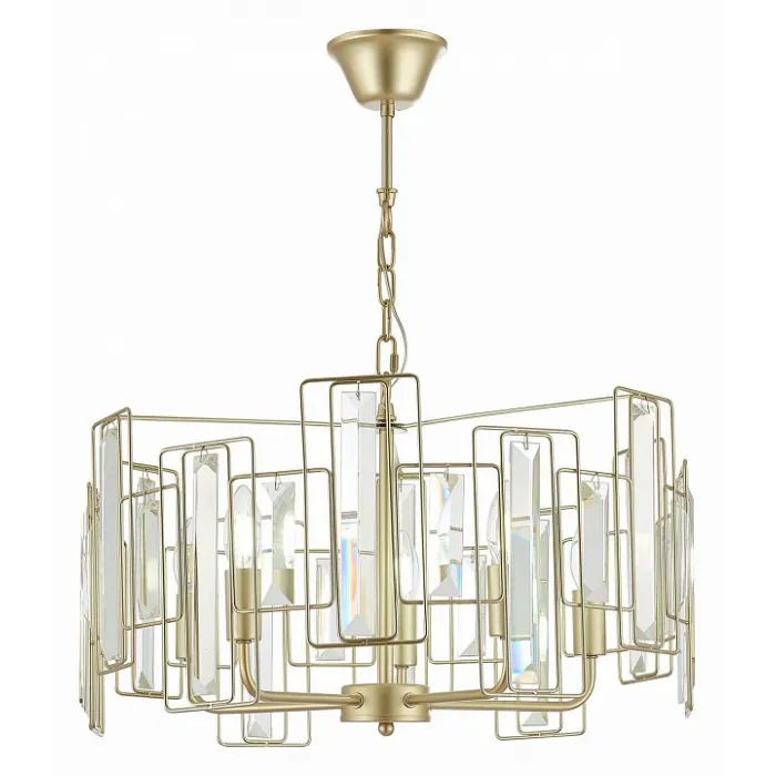 Подвесная люстра EVOLUCE Giano SLE103403-05 Цвет плафонов прозрачный Цвет арматуры коричневый от ImperiumLoft