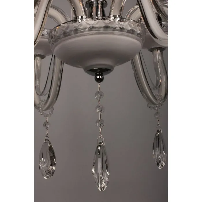 Подвесная люстра Omnilux Salerno OML-34403-06 Цвет арматуры хром Цвет плафонов прозрачный от ImperiumLoft