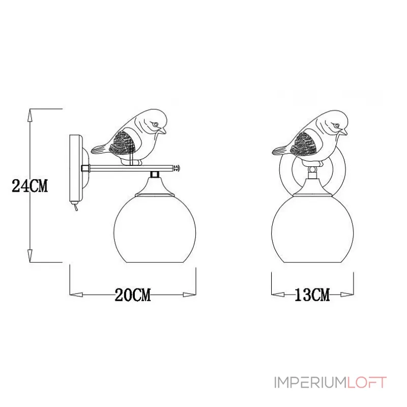 Бра Arte Lamp Gemelli A2150AP-1WG Цвет плафонов белый Цвет арматуры золото