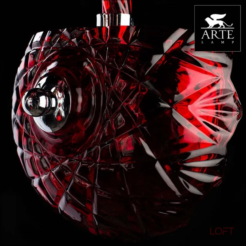 Бра Arte Lamp Teatro A3964AP-1RD Цвет арматуры хром Цвет плафонов красный Бра Arte Lamp Teatro A3964AP-1RD Цвет арматуры хром Цвет плафонов красный