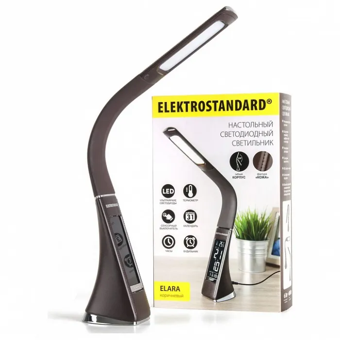 Настольная лампа офисная Elektrostandard Elara a037504 Цвет плафонов коричневый Цвет арматуры коричневый от ImperiumLoft