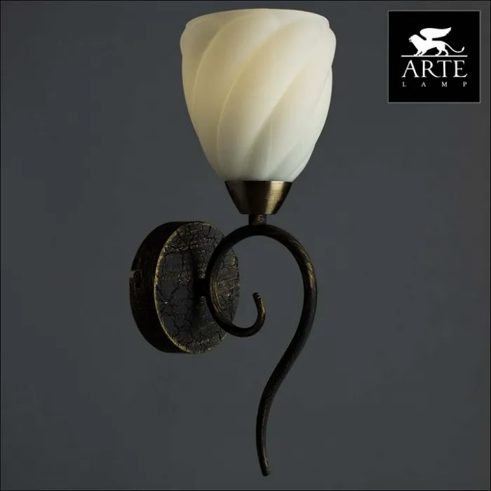Бра Arte Lamp Swirls A6253AP-1BA Цвет арматуры черный Цвет плафонов белый от ImperiumLoft