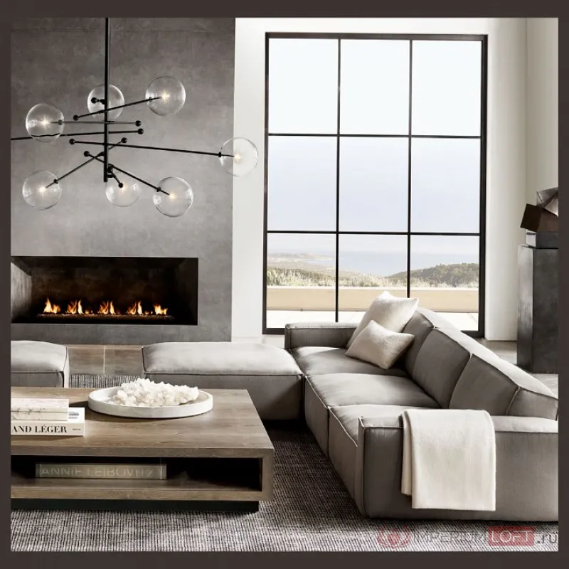 Подвесной светильник DeLight Collection Globe Mobile KG0835P-6 black Цвет арматуры черный Цвет плафонов прозрачный от ImperiumLoft