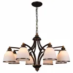 Подвесная люстра Arte Lamp Bonito A9518LM-8BA Цвет арматуры черный Цвет плафонов белый от ImperiumLoft