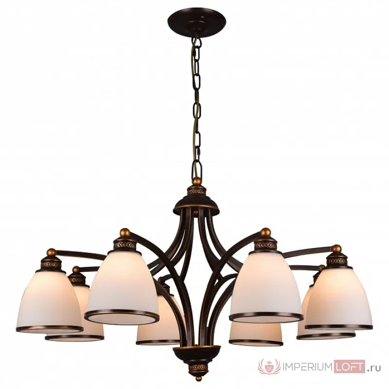 Подвесная люстра Arte Lamp Bonito A9518LM-8BA Цвет арматуры черный Цвет плафонов белый от ImperiumLoft
