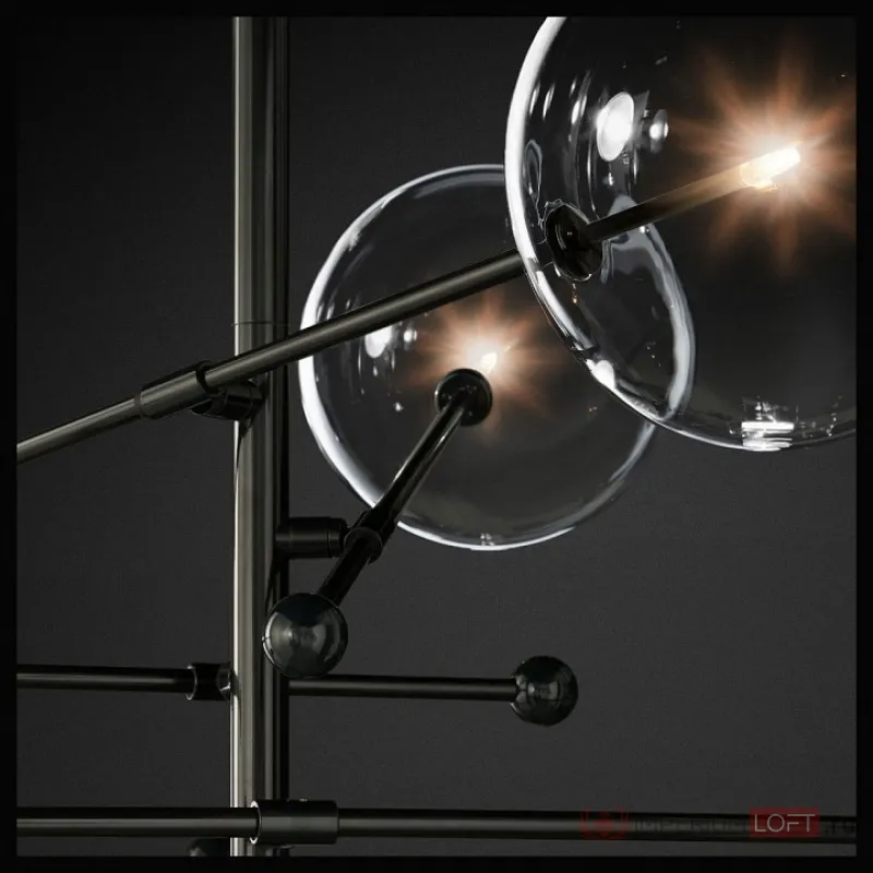 Подвесной светильник DeLight Collection Globe Mobile KG0835P-6 black Цвет арматуры черный Цвет плафонов прозрачный от ImperiumLoft