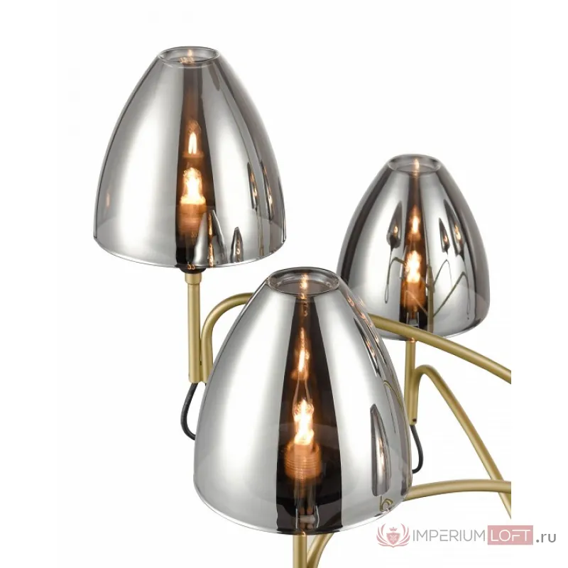 Люстра на штанге Vele Luce Oro VL5654P26 Цвет арматуры Желтый Цвет плафонов Серый от ImperiumLoft