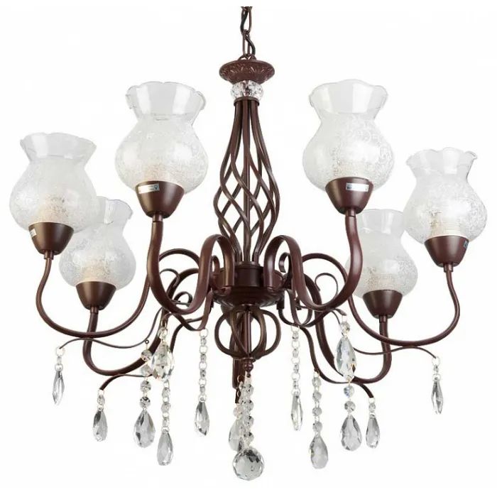 Подвесная люстра TopLight Kelli TL5680D-07PG Цвет арматуры коричневый Цвет плафонов прозрачный от ImperiumLoft