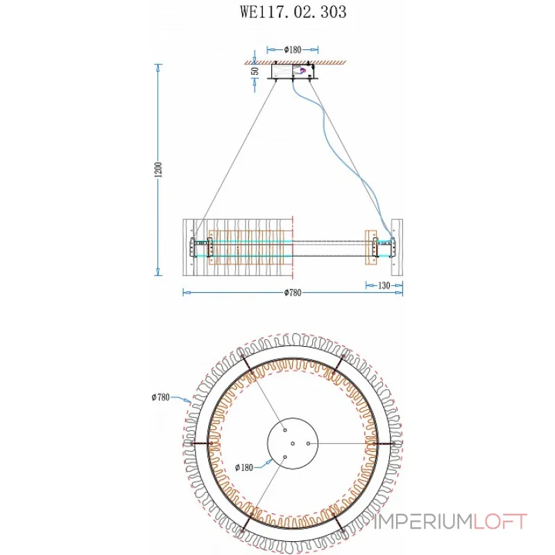 Подвесной светильник Wertmark Patricia WE117.02.303