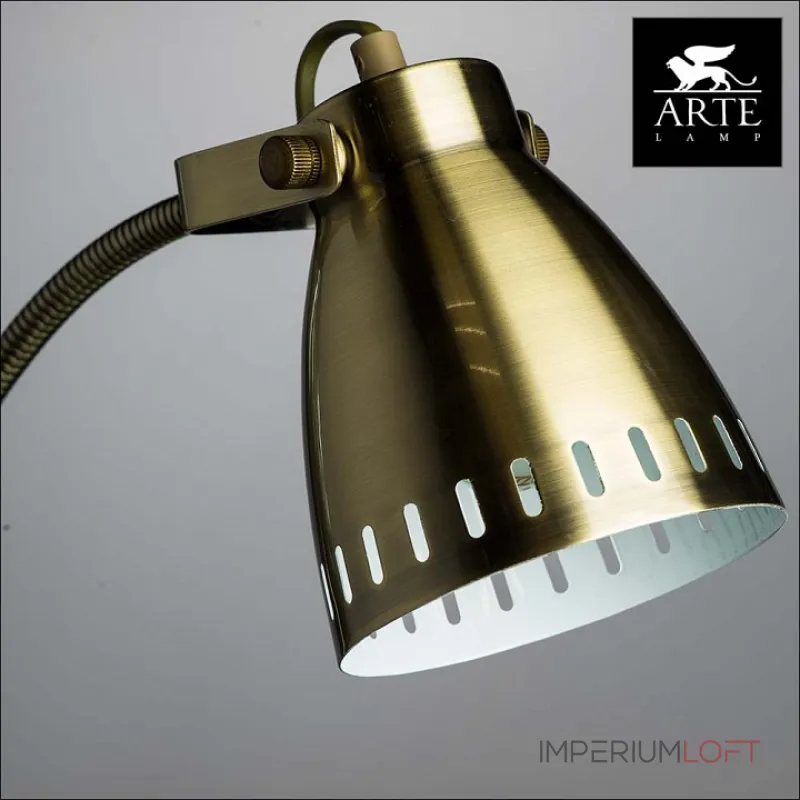 Настольная лампа офисная Arte Lamp Luned A2214LT-1AB Цвет арматуры бронза Цвет плафонов бронза