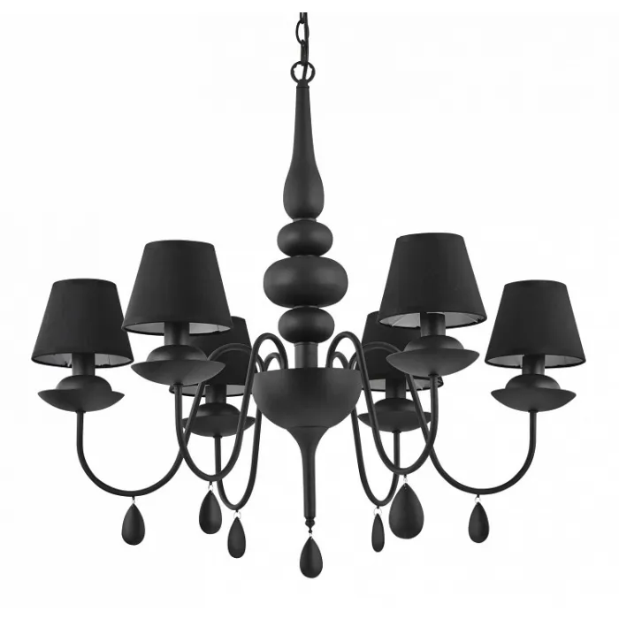 Подвесная люстра Ideal Lux Blanche BLANCHE SP6 NERO Цвет арматуры черный Цвет плафонов черный от ImperiumLoft