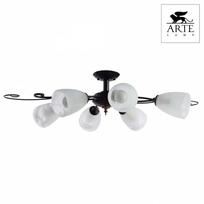 Люстра на штанге Arte Lamp Joy A7310PL-6BR Цвет арматуры коричневый Цвет плафонов белый от ImperiumLoft