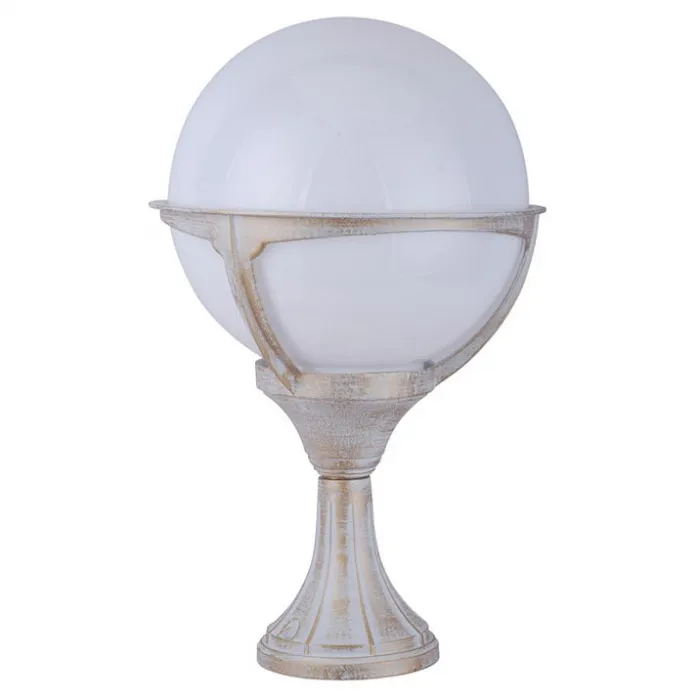 Наземный низкий светильник Arte Lamp Monaco A1494FN-1WG Цвет арматуры золото Цвет плафонов белый от ImperiumLoft