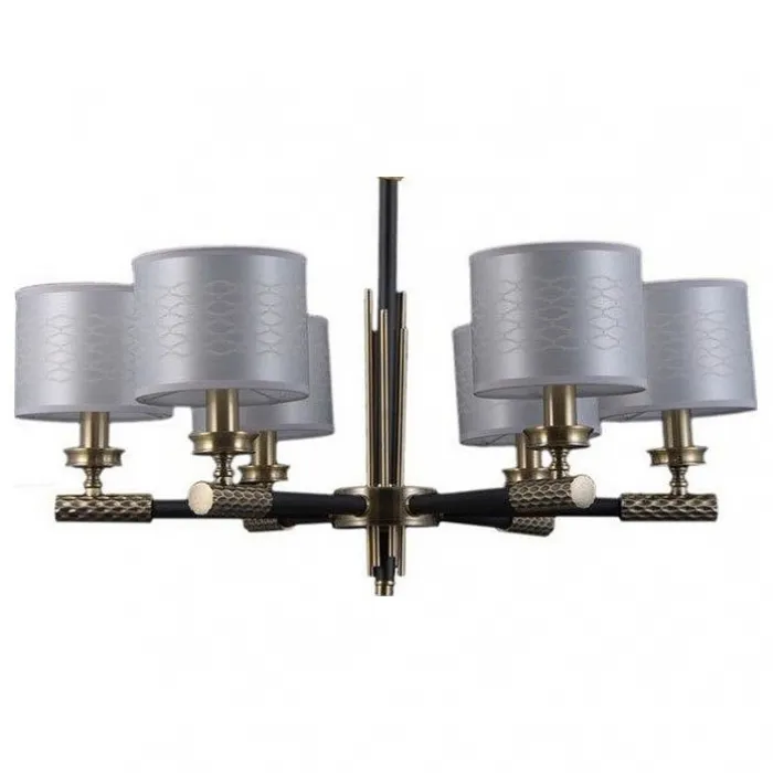 Подвесная люстра Omnilux Albinia OML-57303-06 Цвет арматуры черный Цвет плафонов серый от ImperiumLoft