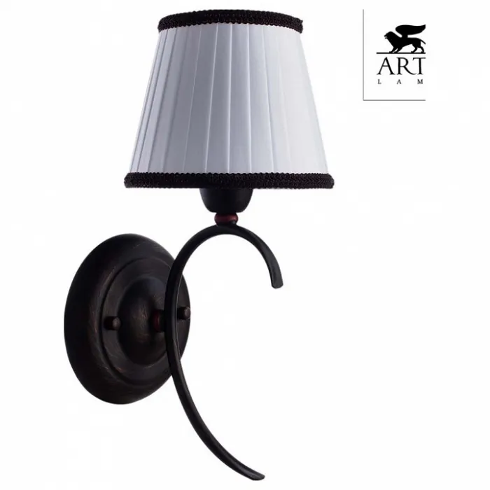 Бра Arte Lamp Irene A5133AP-1BR Цвет арматуры коричневый Цвет плафонов белый от ImperiumLoft
