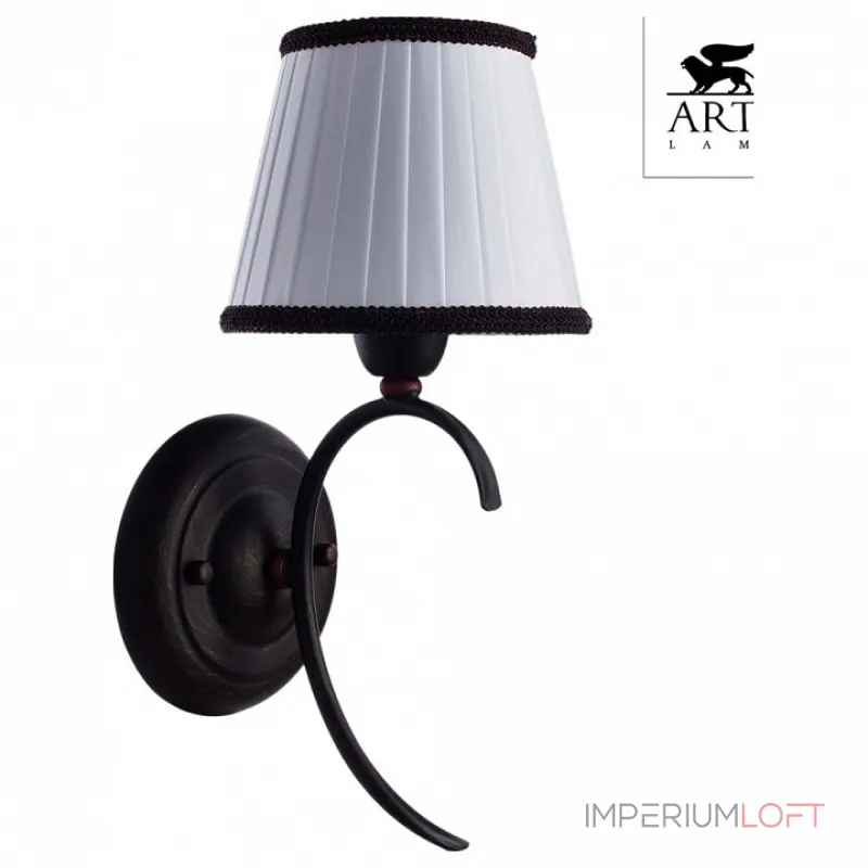 Бра Arte Lamp Irene A5133AP-1BR Цвет арматуры коричневый Цвет плафонов белый