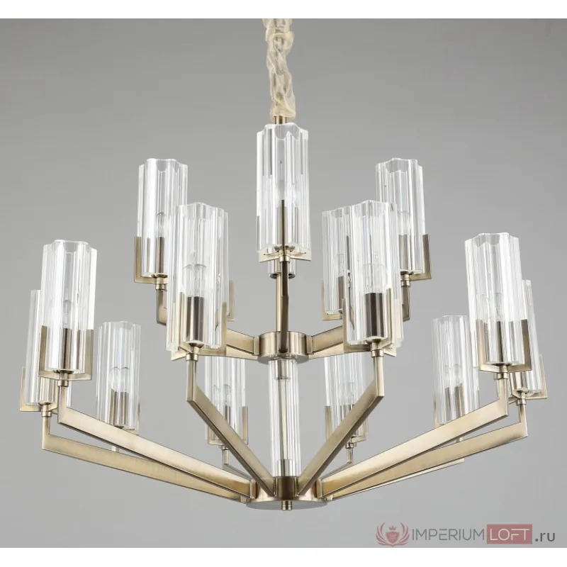 Подвесная люстра Omnilux Ledro OML-69903-15 Цвет арматуры бронза Цвет плафонов прозрачный от ImperiumLoft