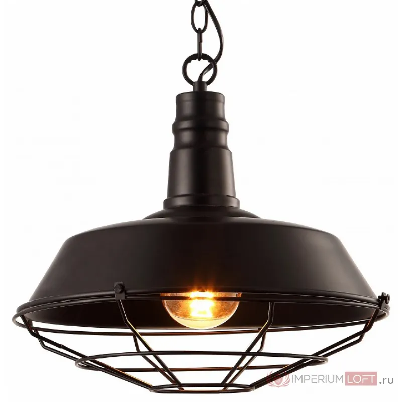 Подвесной светильник Arte Lamp Ferrico A9183SP-1BK Цвет арматуры черный Цвет плафонов черный от ImperiumLoft