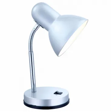 Настольная лампа офисная Globo Basic 2487 Цвет арматуры хром Цвет плафонов серебро