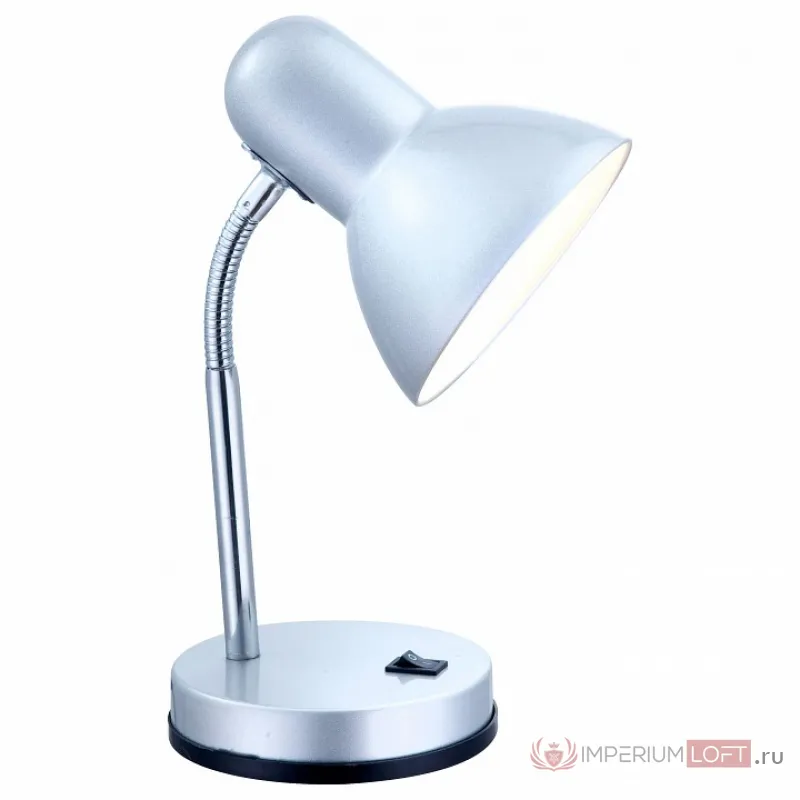 Настольная лампа офисная Globo Basic 2487 Цвет арматуры хром Цвет плафонов серебро от ImperiumLoft