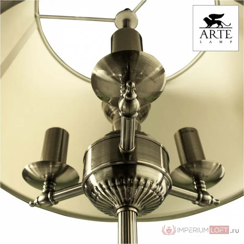 Настольная лампа декоративная Arte Lamp Alice A3579LT-3AB Цвет арматуры бронза Цвет плафонов кремовый от ImperiumLoft