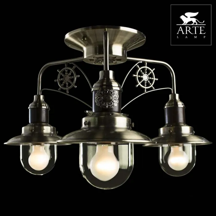 Потолочная люстра Arte Lamp Sailor A4524PL-3AB Цвет арматуры бронза Цвет плафонов прозрачный от ImperiumLoft