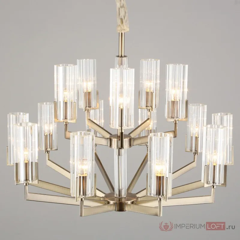 Подвесная люстра Omnilux Ledro OML-69903-15 Цвет арматуры бронза Цвет плафонов прозрачный от ImperiumLoft