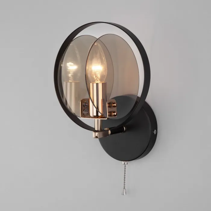 Бра Eurosvet Gallo 70121/1 черный Цвет плафонов янтарный от ImperiumLoft