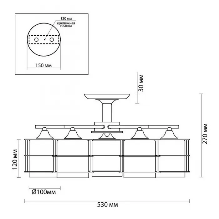 Светильник на штанге Lumion Rotondum 3504/5C Цвет арматуры хром Цвет плафонов прозрачный от ImperiumLoft