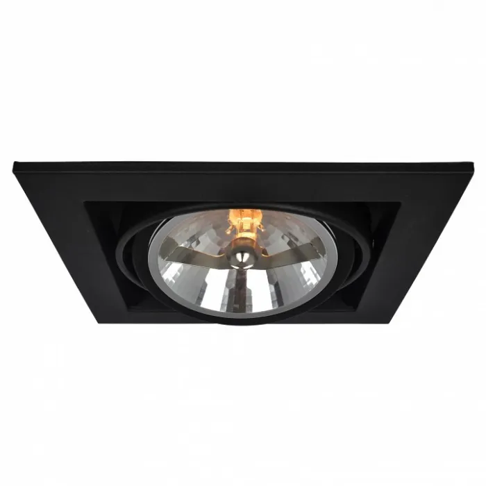 Встраиваемый светильник Arte Lamp Cardani A5935PL-1BK Цвет арматуры черный Цвет плафонов белый от ImperiumLoft