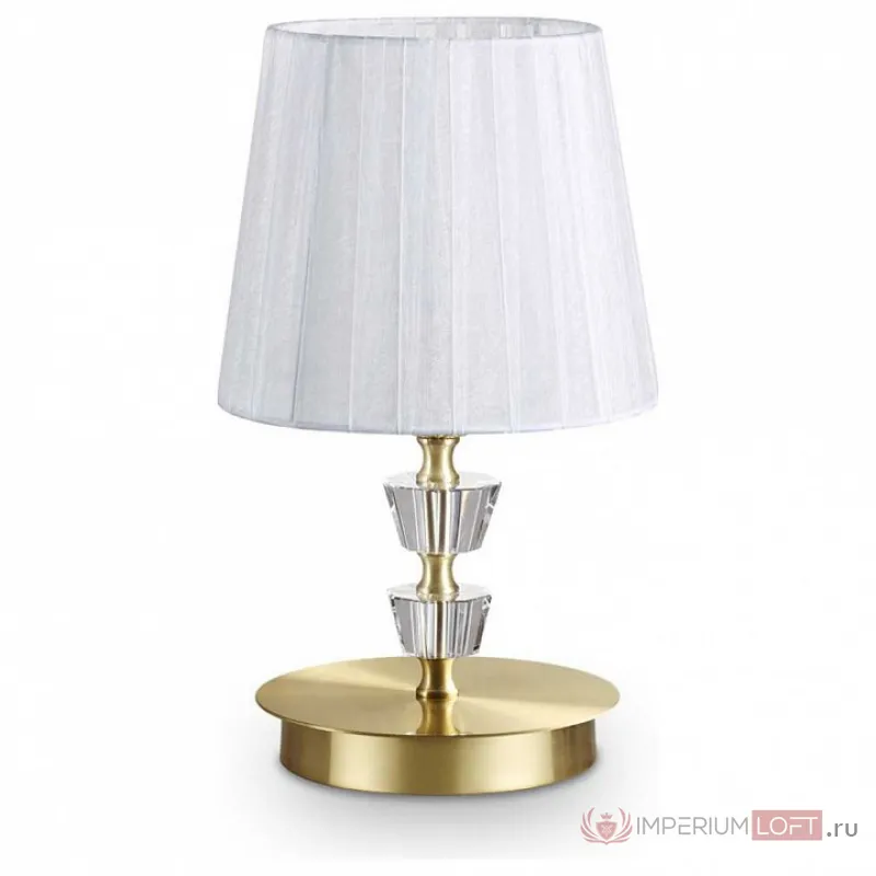 Настольная лампа декоративная Ideal Lux Pegaso PEGASO TL1 SMALL OTTONE SATINATO Цвет арматуры латунь Цвет плафонов белый от ImperiumLoft