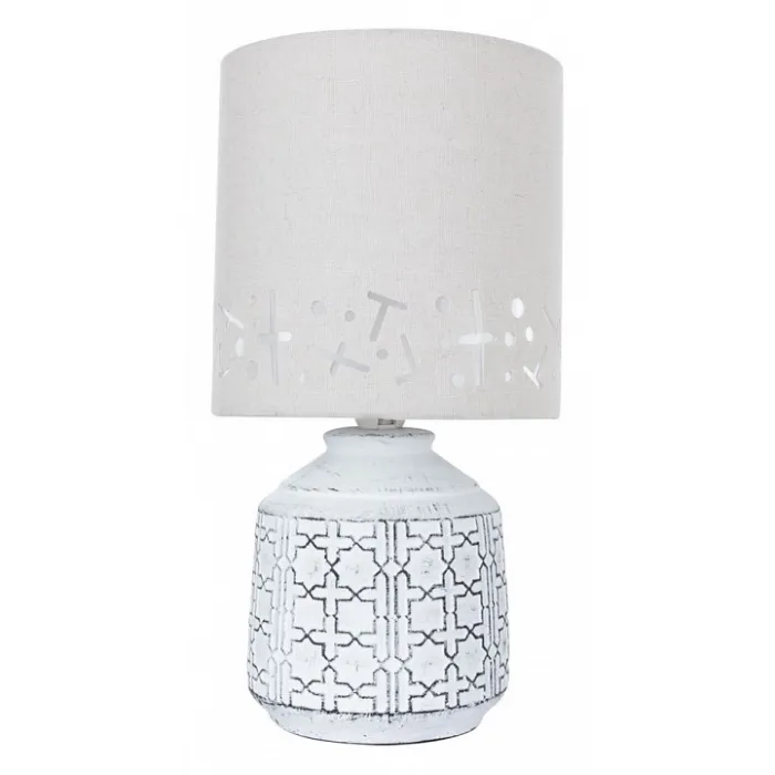 Настольная лампа декоративная Arte Lamp Bunda A4007LT-1WH Цвет арматуры Белый Цвет плафонов Серый от ImperiumLoft