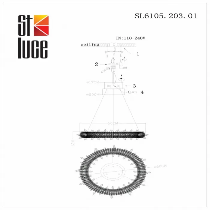 Подвесной светильник ST-Luce Lucchero SL6105.203.01 Цвет арматуры Желтый Цвет плафонов Неокрашенный от ImperiumLoft