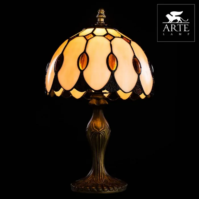 Настольная лампа декоративная Arte Lamp Perla A3163LT-1BG Цвет арматуры медь Цвет плафонов янтарный от ImperiumLoft