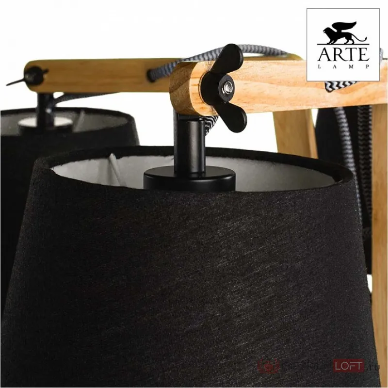 Подвесная люстра Arte Lamp Pinocchio A5700LM-5BK Цвет арматуры коричневый Цвет плафонов черный от ImperiumLoft