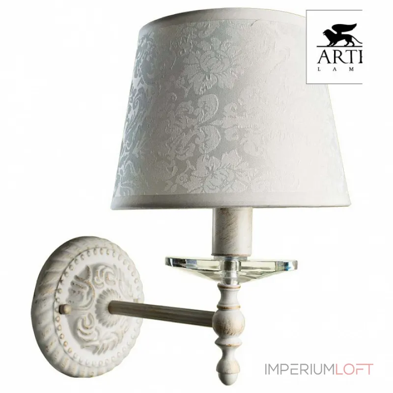 Бра Arte Lamp Granny A9566AP-1WG Цвет арматуры золото Цвет плафонов белый