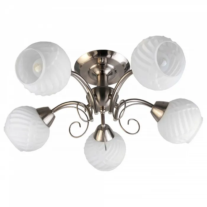 Люстра на штанге TopLight Dana TL3560X-05SN Цвет арматуры никель Цвет плафонов белый от ImperiumLoft