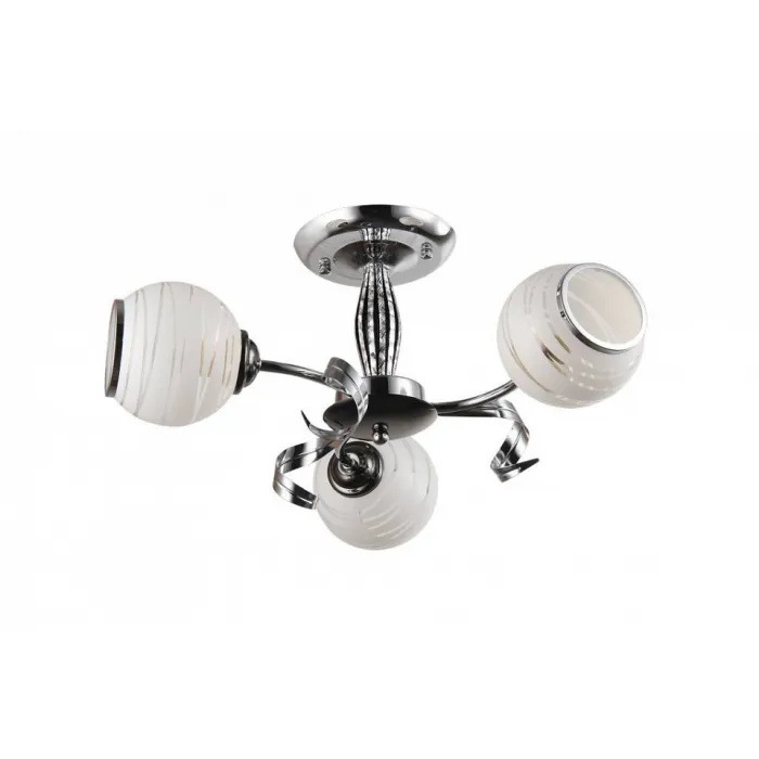 Потолочная люстра Imex MD.11354 MD.11354-3-S CH цвет арматуры хром цвет плафонов белый от ImperiumLoft