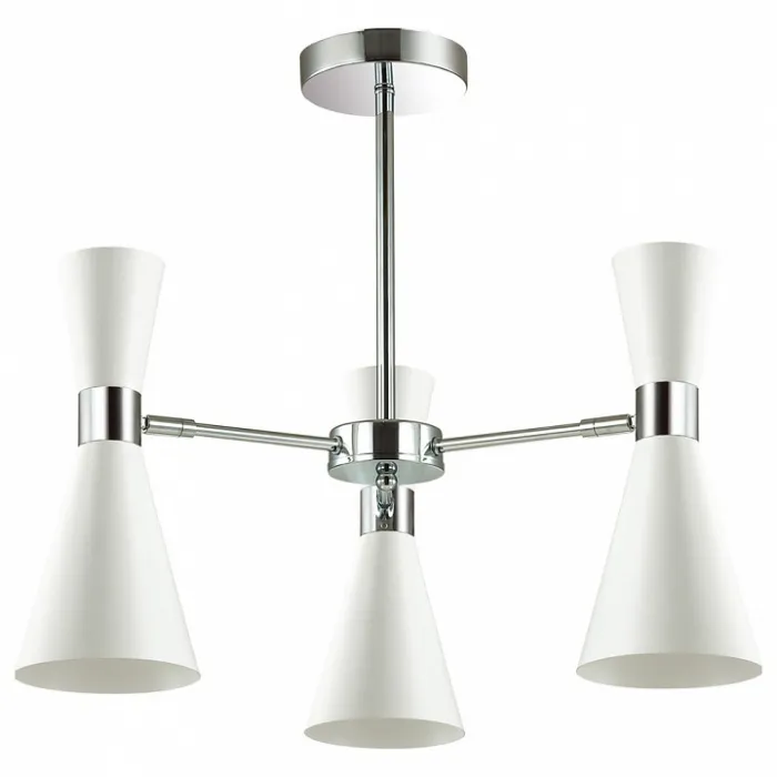 Люстра на штанге Lumion Quinn 3661/3C Цвет арматуры хром Цвет плафонов белый от ImperiumLoft